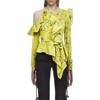 2019 Autumn High Quality Self Portrait Yellow Floral Print Women Tops Ruffles Long Sleeve Female Blouse
2019 Autumn High Quality Self Portrait Yellow Floral Print Women Tops Ruffles Long Sleeve Female Blouse