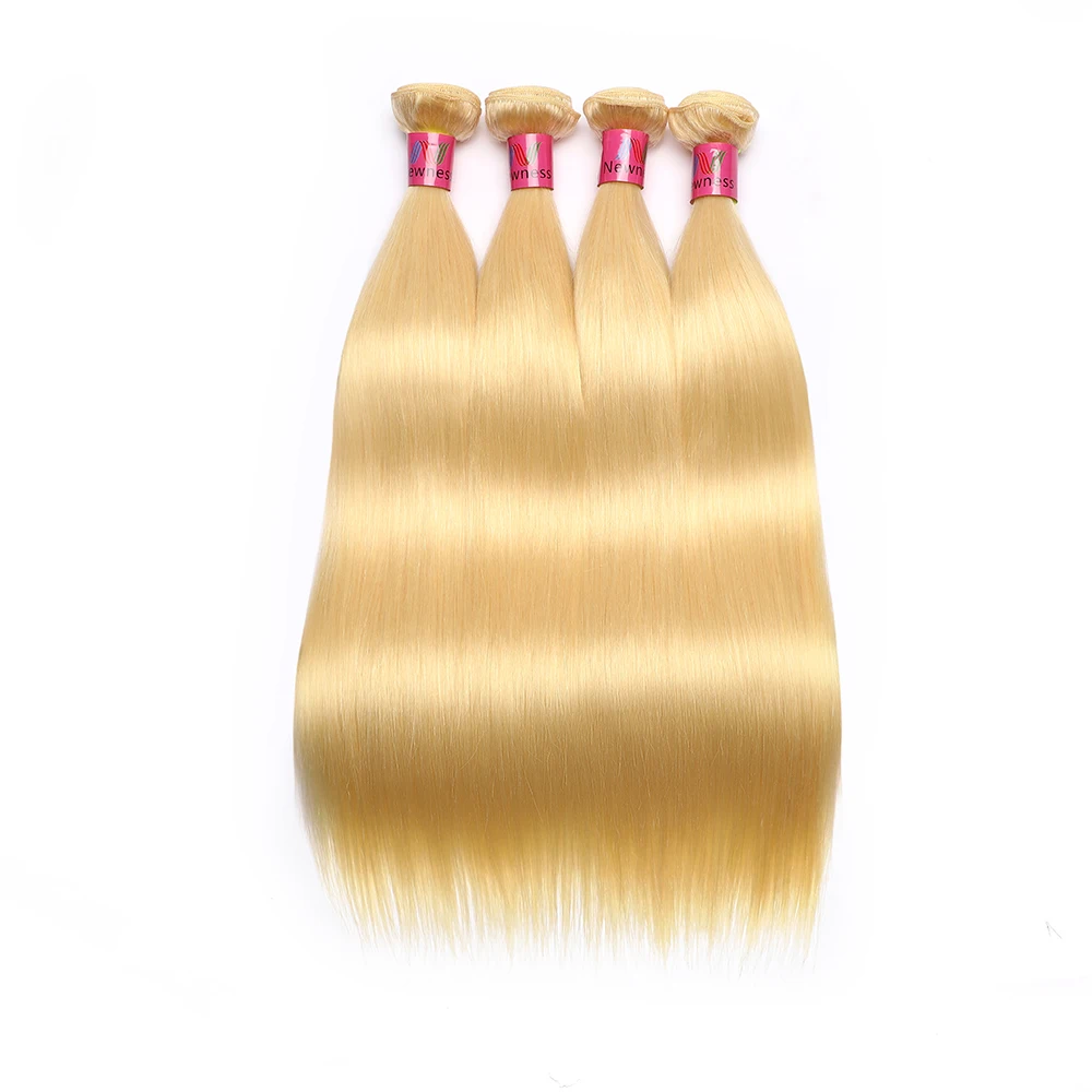 

613 Blonde Straight Hair Bundles 1/3/4 Indian 10A Raw Virgin Human Hair Weft Full Blonde 12-30 inches 100% Human Hair Weaving