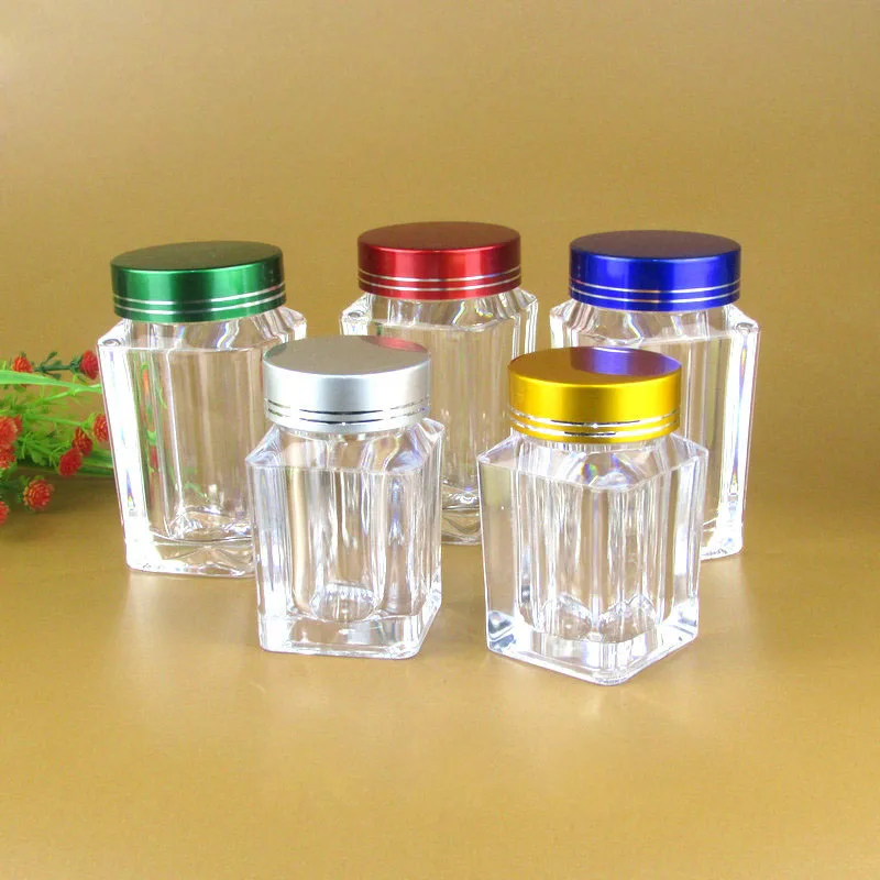 30ml 60ml Translucent Empty capsule Bottle Square shape Pill Bottles Screw Cap Cosmetic Packaging | Красота и здоровье