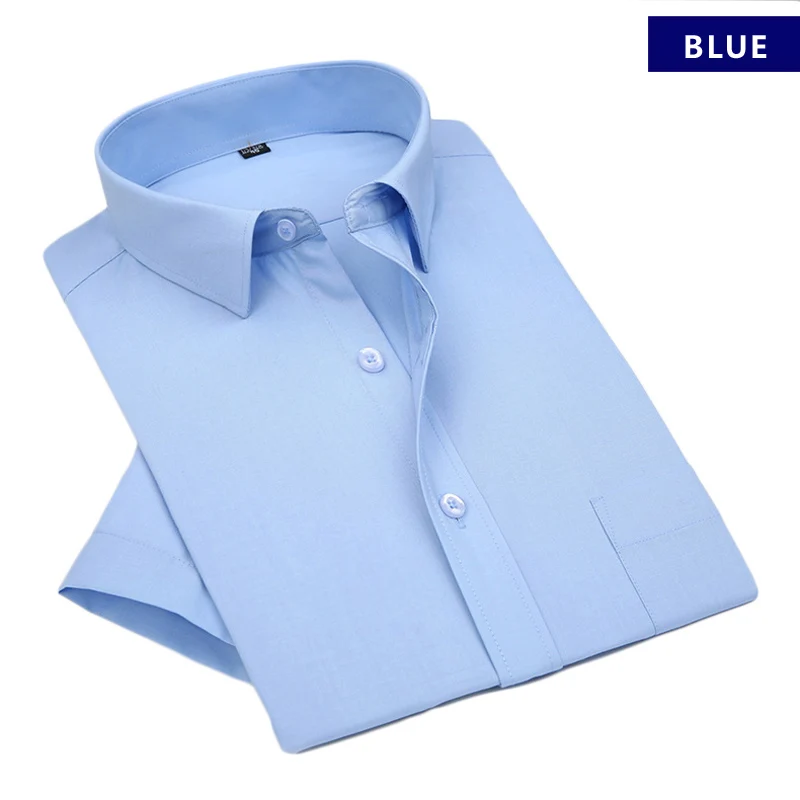 men business shirt short sleeve BLUE