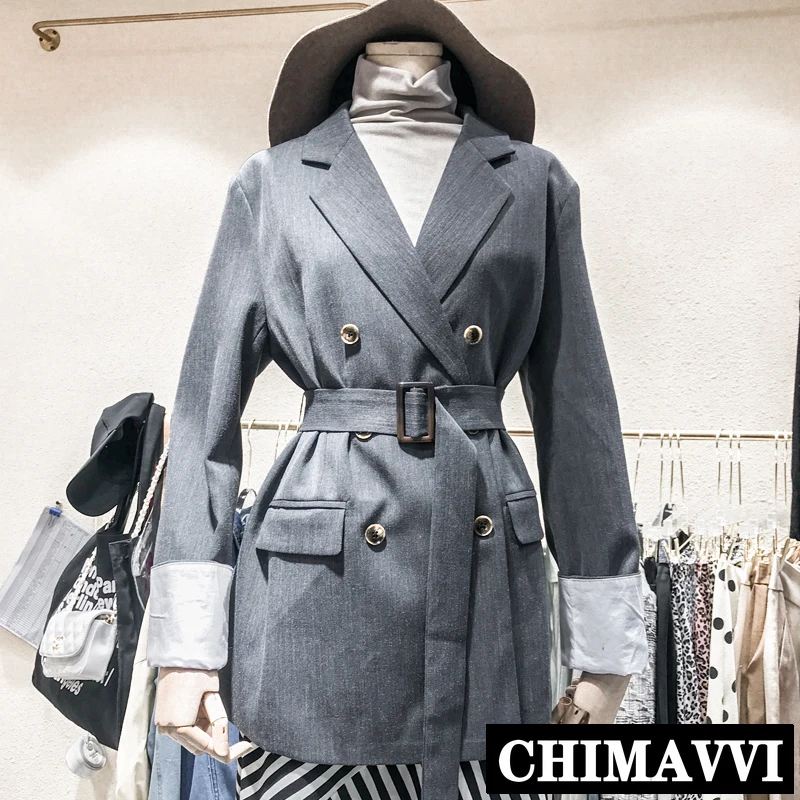 New Spring and Autumn Retro Small Suit Jacket Women's Double-breasted Belt Medium Long Leisure Blazer Coat Slim Outwear
New Spring and Autumn Retro Small Suit Jacket Women's Double-breasted Belt Medium Long Leisure Blazer Coat Slim Outwear