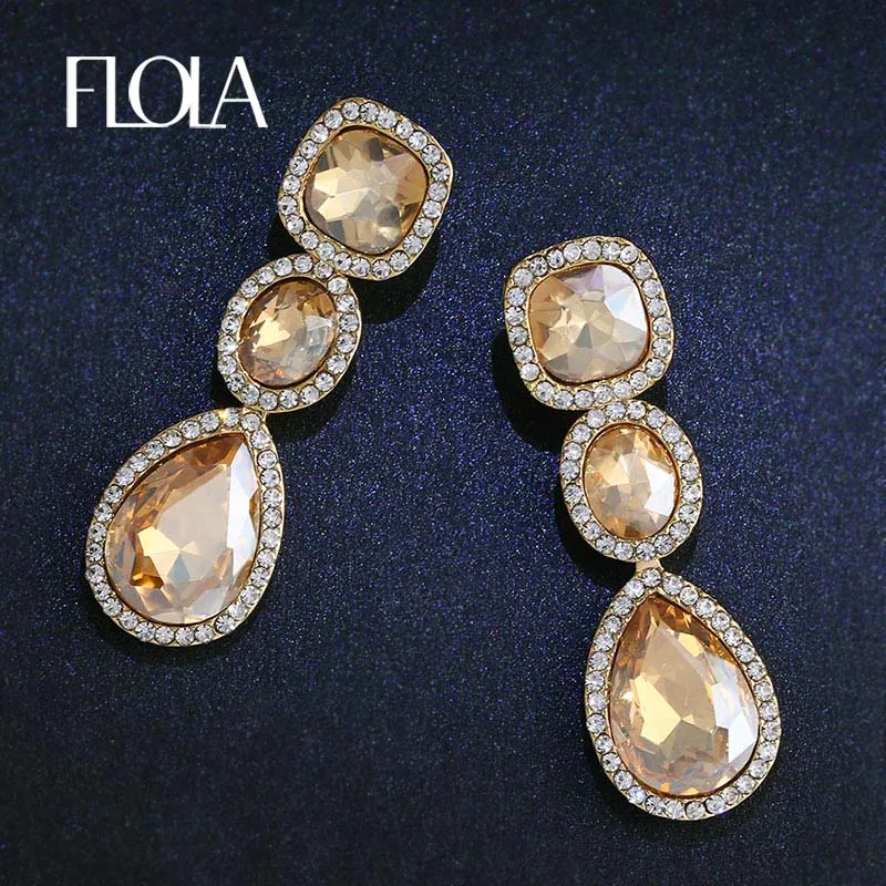 FLOLA New Gold Earrings Drop Water Drop Austrian Crystal Large Big Statement Earrings for Wedding Earings Fashion Jewelry ersg62
FLOLA New Gold Earrings Drop Water Drop Austrian Crystal Large Big Statement Earrings for Wedding Earings Fashion Jewelry ersg62