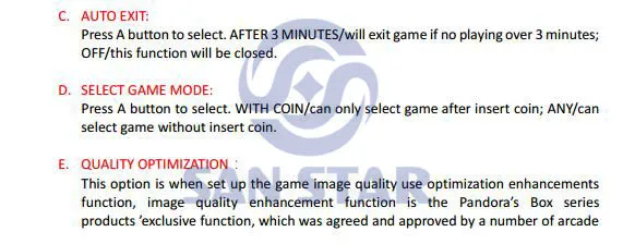 Pandora's Box6 Arcade Version user manual 16 w