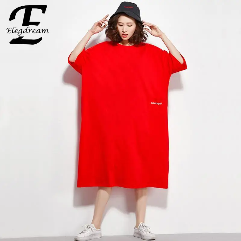 Elegdream Oversized Dress Plus Size Women Apparel Letter Print Casual Cotton Dresses Lady Loose Long Shirt Tunic Female Vestidos
Elegdream Oversized Dress Plus Size Women Apparel Letter Print Casual Cotton Dresses Lady Loose Long Shirt Tunic Female Vestidos