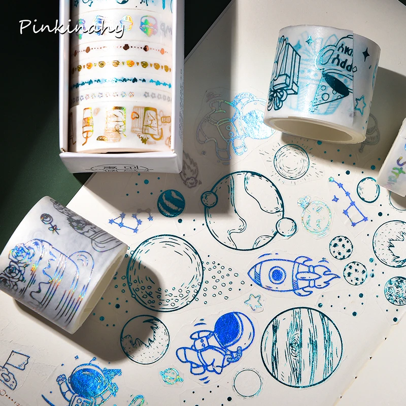 10 pcs/set Astronaut Planet Laser Gilding Decorative Adhesive Tape Masking Washi Tape DIY Scrapbooking Sticker Label Stationery
10 pcs/set Astronaut Planet Laser Gilding Decorative Adhesive Tape Masking Washi Tape DIY Scrapbooking Sticker Label Stationery