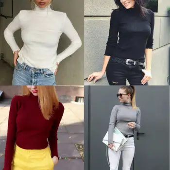 2019 New Spring Women Solid High Neck Turtleneck Knitwear Slim Long Sleeve Pullover Jumper Sweaters
2019 New Spring Women Solid High Neck Turtleneck Knitwear Slim Long Sleeve Pullover Jumper Sweaters