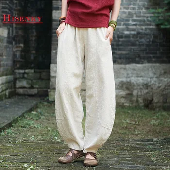 Hisenky 2019 Spring Summer Women Baggy Pants Elastic Waist Long Trousers Vintage Cotton Linen Loose Casual Harem Pants 4Colors
Hisenky 2019 Spring Summer Women Baggy Pants Elastic Waist Long Trousers Vintage Cotton Linen Loose Casual Harem Pants 4Colors