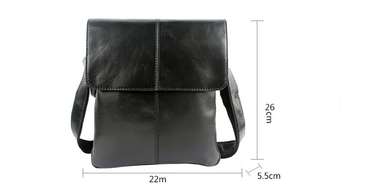 MJ Genuine Leather Male Bags High Capacity Real Leather Men's Messenger Bag Solid Crossbody Shoulder Handbag for Men Vertical (1)