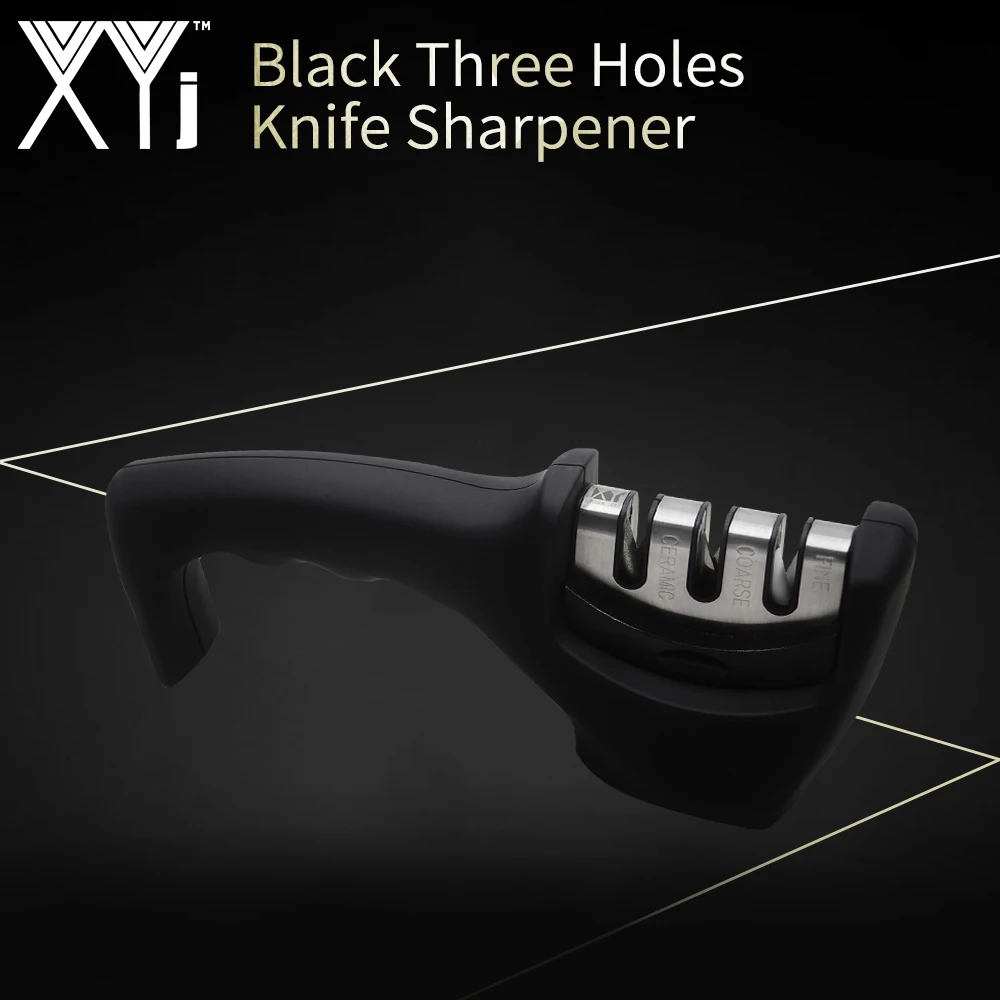 XYj Stainless Steel Knife 3 Holes Sharpener Black Plastic Professional Sharpening Tools 3 in 1 Accessories Scissor Steel Knives
XYj Stainless Steel Knife 3 Holes Sharpener Black Plastic Professional Sharpening Tools 3 in 1 Accessories Scissor Steel Knives
