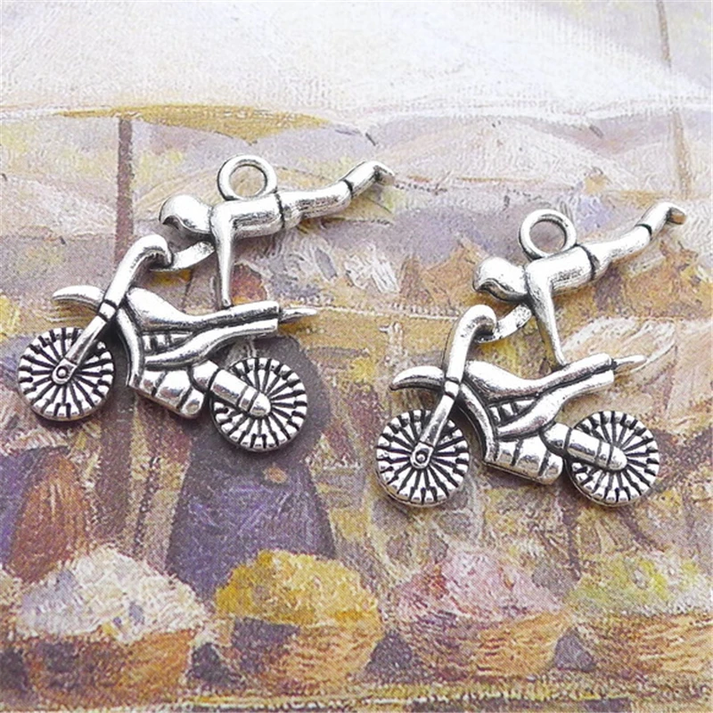BANMAR 8 шт. мотоцикл Подвески 25*22 мм старинное серебро серебряные подвески DIY