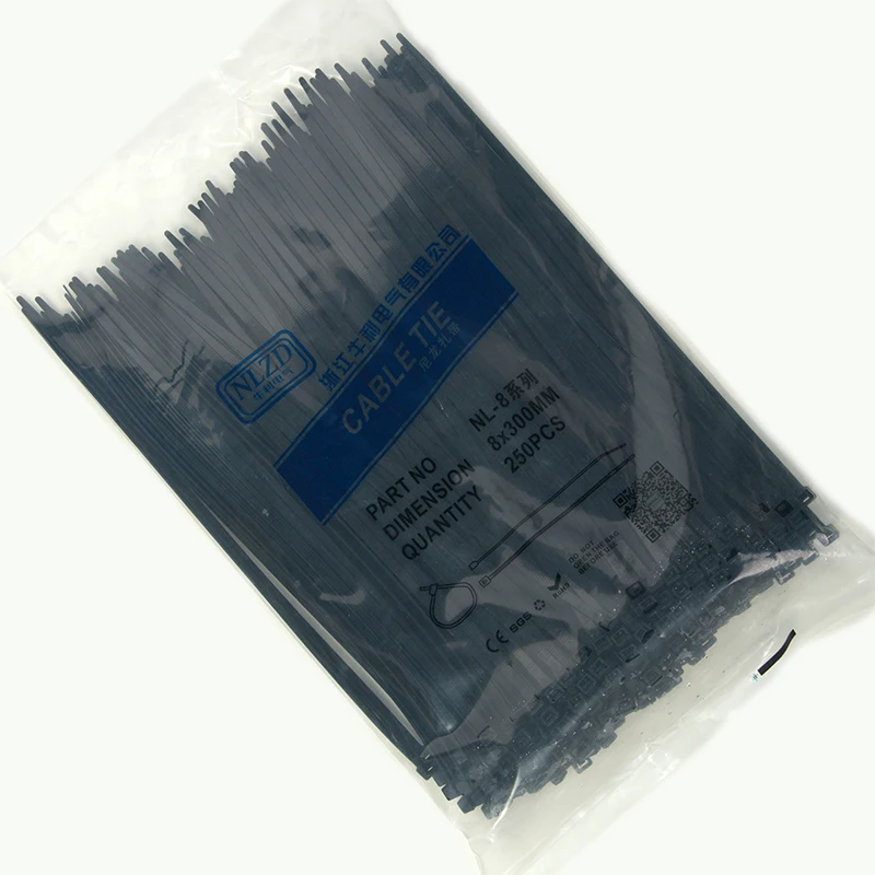 Wholesale Price 300mm Durable Nylon Cable ties Black Color 250pcs/pack zip tie from Professional Suppliers Width 5.2mm
Wholesale Price 300mm Durable Nylon Cable ties Black Color 250pcs/pack zip tie from Professional Suppliers Width 5.2mm