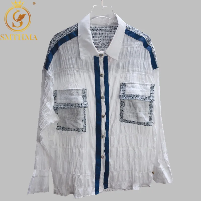 SMTHMA 2019 New Autumn And Winter fashion women clothes Long sleeves wool Tweed Patchwork shirt female
SMTHMA 2019 New Autumn And Winter fashion women clothes Long sleeves wool Tweed Patchwork shirt female