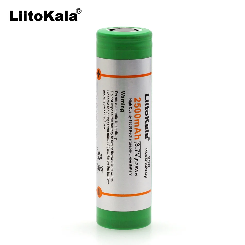 Фото Перезаряжаемая батарея Liitokala 18650 2500 мА/ч 3 6 В 25R 20 А 1 шт. | Электроника