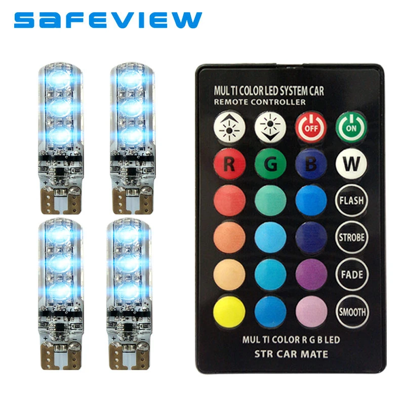4 PCS License Plate Lamp T10 W5W LED Car Light LED Bulbs RGB With Remote Control 194 168 Strobe Led Lamp Clearance Lights 12V
4 PCS License Plate Lamp T10 W5W LED Car Light LED Bulbs RGB With Remote Control 194 168 Strobe Led Lamp Clearance Lights 12V