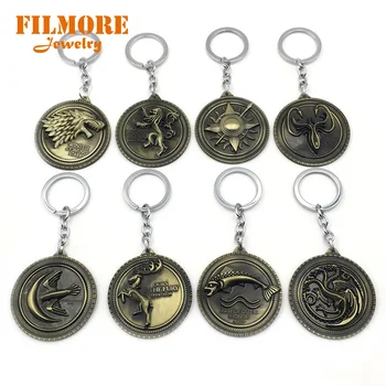 14 Style Game of Thrones Logo Stark House Badge Keychain Round Alloy Pendant Charms Keyring Movement Llavero Chaveiro Fans Gift
14 Style Game of Thrones Logo Stark House Badge Keychain Round Alloy Pendant Charms Keyring Movement Llavero Chaveiro Fans Gift