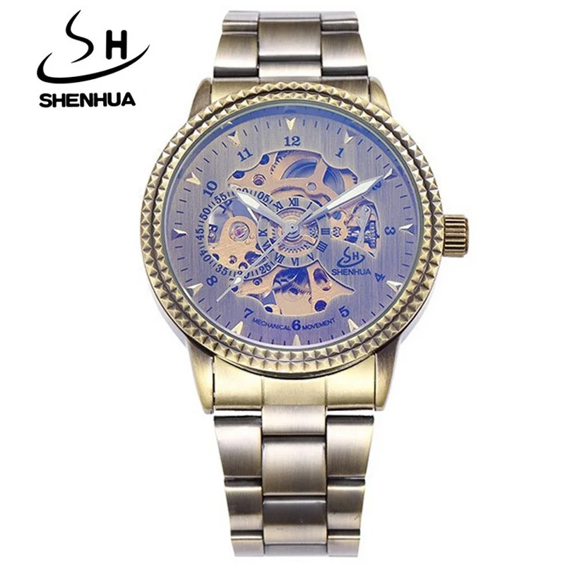 Top Luxury Brand Shenhua Watches Men Vintage Bronze Mechanical Watch Skeleton Automatic Self Wind Watch relogio masculino
Top Luxury Brand Shenhua Watches Men Vintage Bronze Mechanical Watch Skeleton Automatic Self Wind Watch relogio masculino