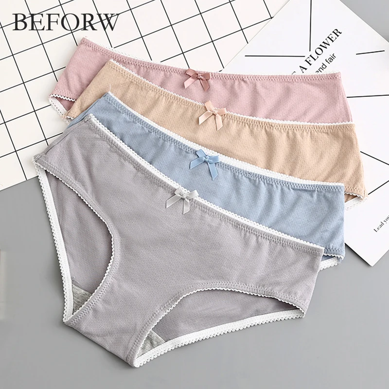 BEFORW Sweet Bow Low-Rise Sexy Panties Woman Solid Cute Cotton Breathable Every day Briefs Candy Color Sexy Lingerie Panties
BEFORW Sweet Bow Low-Rise Sexy Panties Woman Solid Cute Cotton Breathable Every day Briefs Candy Color Sexy Lingerie Panties