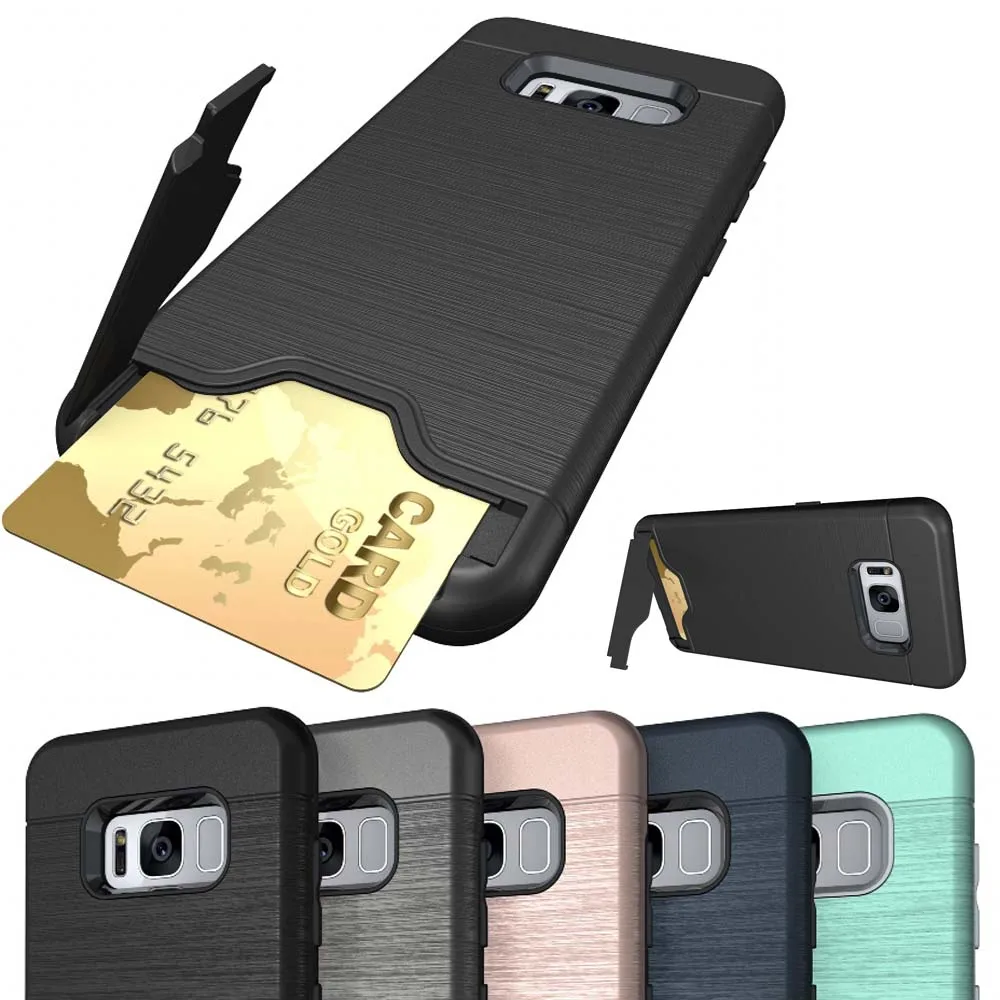 Stand Card Slot Holder Phone Case for Samsung S8 S8Plus S9 S9Plus A3 A5 A7 A8 S7 S7edge Brushed Armor Shockproof Hard Case
Stand Card Slot Holder Phone Case for Samsung S8 S8Plus S9 S9Plus A3 A5 A7 A8 S7 S7edge Brushed Armor Shockproof Hard Case