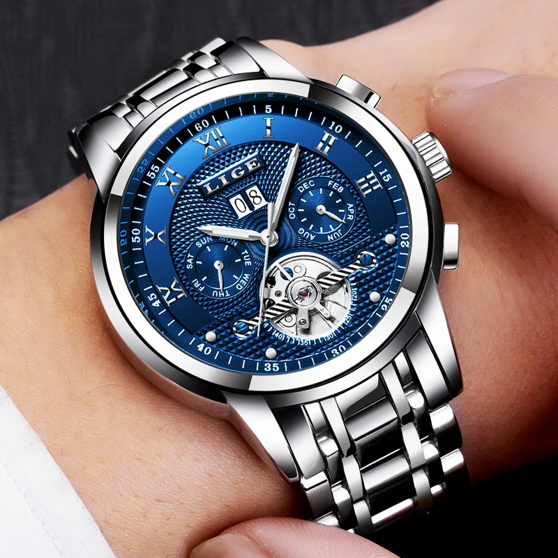 LIGE Watch Men Luxury Brand Tourbillon Automatic Mechanical Watches Men Casual Business Waterproof Wris Wtatch Relogio Masculino
LIGE Watch Men Luxury Brand Tourbillon Automatic Mechanical Watches Men Casual Business Waterproof Wris Wtatch Relogio Masculino