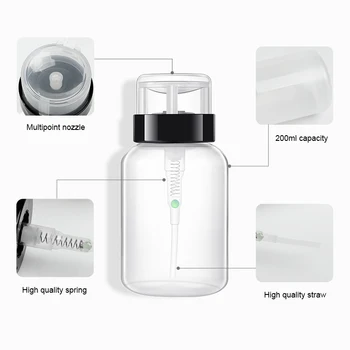 1Pc 200ml 2 Color Nail Art UV Gel Cleaner Container Tool Empty Plastic Nail Polish Remover Alcohol Liquid Press Pumping Bottle
1Pc 200ml 2 Color Nail Art UV Gel Cleaner Container Tool Empty Plastic Nail Polish Remover Alcohol Liquid Press Pumping Bottle