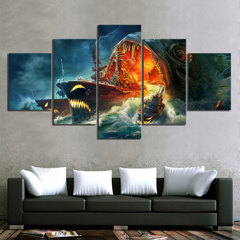 5 Panel World of Warships Paintings Art Landscape Canvas Printed Painting For Living Room Wall Picture Artworks Poster Wholesale
5 Panel World of Warships Paintings Art Landscape Canvas Printed Painting For Living Room Wall Picture Artworks Poster Wholesale