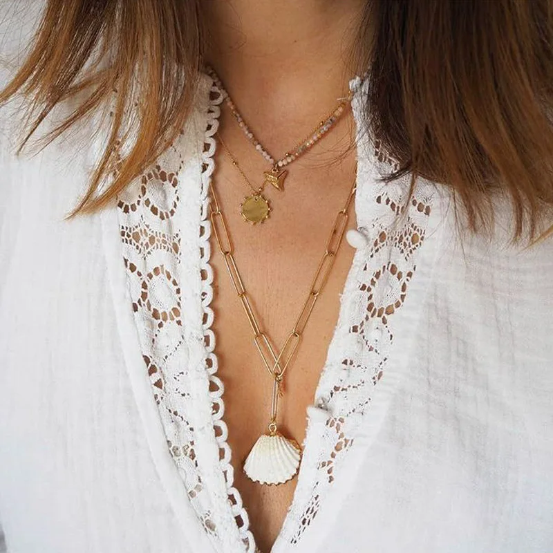 Gold Color Shell Shell Necklace Female Best Friend Shell Shell Necklace Bohemian Jewelry Fashion Knit Handmade Necklace
Gold Color Shell Shell Necklace Female Best Friend Shell Shell Necklace Bohemian Jewelry Fashion Knit Handmade Necklace