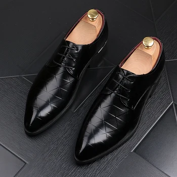 Fashion Pointed Toe Mens Dress Shoes Decent Office Shoe Spring 2021 Plaid Split Leather Shoes Men Wedding Shoes Black Oxfords
Fashion Pointed Toe Mens Dress Shoes Decent Office Shoe Spring 2021 Plaid Split Leather Shoes Men Wedding Shoes Black Oxfords