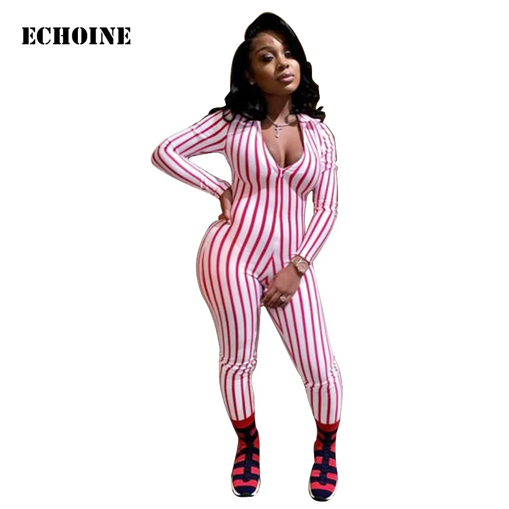 Striped Jumpsuit Slim Bodycon V-neck Sexy Rompers Playsuit Combinaison Femme Party Club Outfits Long Sleeve Overalls
Striped Jumpsuit Slim Bodycon V-neck Sexy Rompers Playsuit Combinaison Femme Party Club Outfits Long Sleeve Overalls
