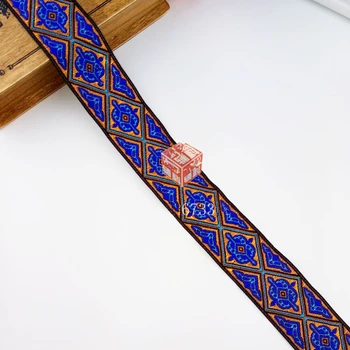 3.3cm 33mm 1-3/8'' Blue Gold Shinny Rhombus Triangle Ethnic Lace Trim Laciness National Jacquard Ribbon Embroidery Woven Webbing
3.3cm 33mm 1-3/8'' Blue Gold Shinny Rhombus Triangle Ethnic Lace Trim Laciness National Jacquard Ribbon Embroidery Woven Webbing