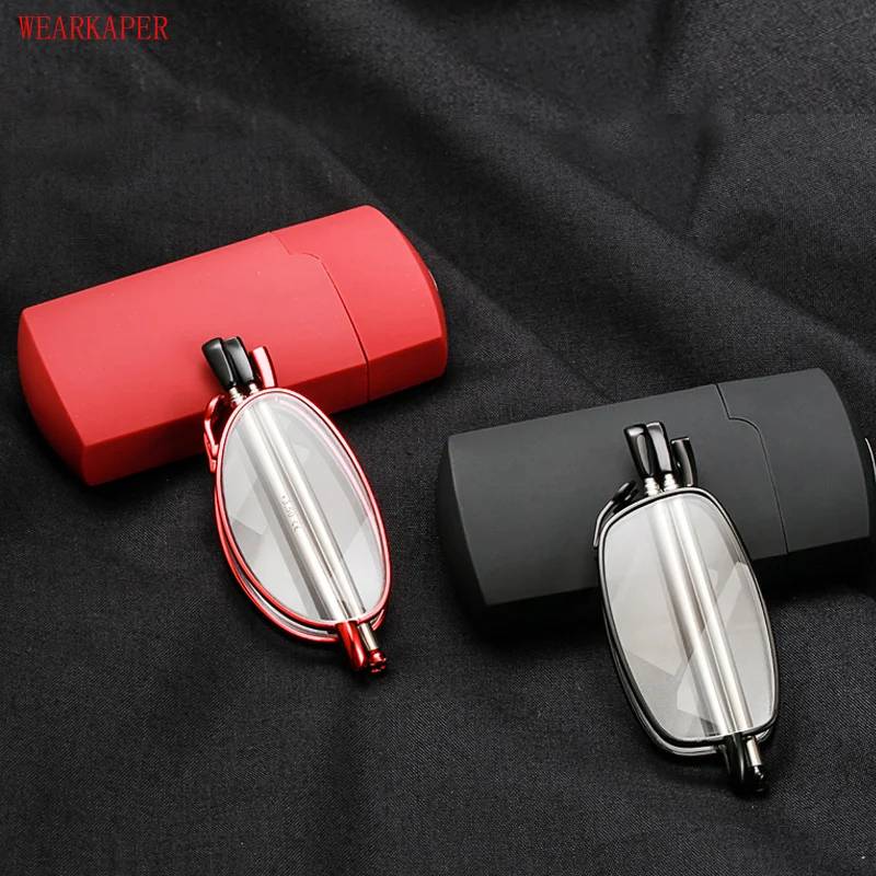 WEARKAPER Titanium Alloy Frame Folding Magnifying Compact Reading Glasses Women Men Reader Mini Hard Case Diopters 1.0-4.0
WEARKAPER Titanium Alloy Frame Folding Magnifying Compact Reading Glasses Women Men Reader Mini Hard Case Diopters 1.0-4.0