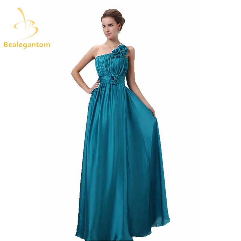 Bealegantom Sexy Fashion One-Shoulder Flower A-Line Evening Dresses 2019 With Pleat Formal Party Prom Gown Vestido Longo BE09 |