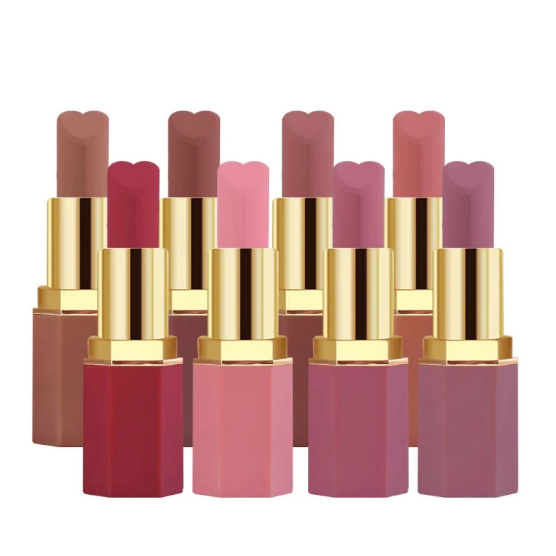 2019 Heart Shape Lipstick 12 Color Velvet Sexy Nude Matte Lipstick Makeup Waterproof Lasting Metallic Beauty Lipsticks Makeup
2019 Heart Shape Lipstick 12 Color Velvet Sexy Nude Matte Lipstick Makeup Waterproof Lasting Metallic Beauty Lipsticks Makeup