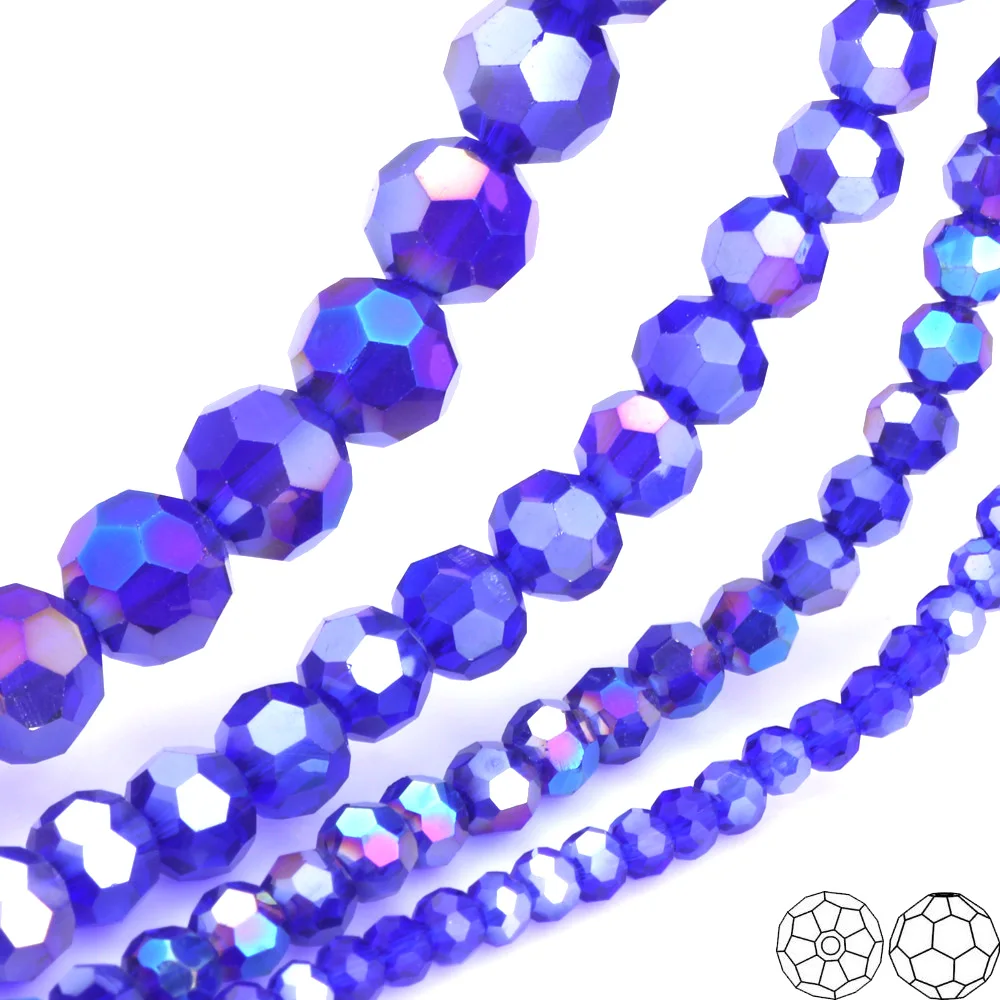 OlingArt 3/4/6/8mm Round Glass Beads Rondelle Austria 32 faceted crystal Royal blue color Loose bead DIY Jewelry Making
OlingArt 3/4/6/8mm Round Glass Beads Rondelle Austria 32 faceted crystal Royal blue color Loose bead DIY Jewelry Making