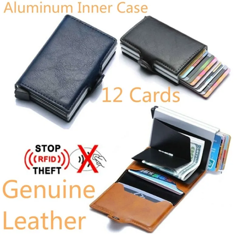 Twin Metal Card Holder RFID Blocking Leather Business ID Credit Cardholder 2019 Men Thin Double Aluminium Case Wallet Mini Purse
Twin Metal Card Holder RFID Blocking Leather Business ID Credit Cardholder 2019 Men Thin Double Aluminium Case Wallet Mini Purse