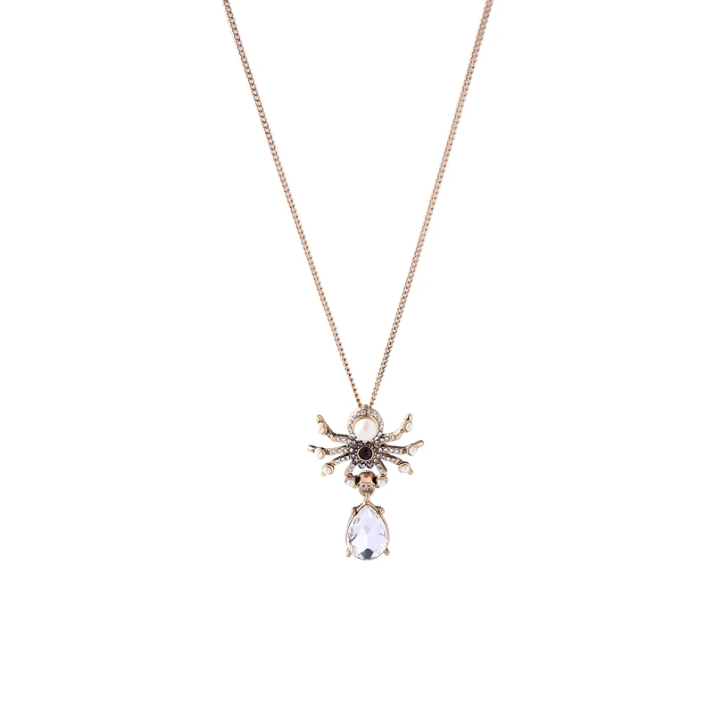 Waterdrop Simulated Pearl Crystal Spider Pendant Necklace aliexpress Bijoux Fashion Insect Vintage Necklace Collares
Waterdrop Simulated Pearl Crystal Spider Pendant Necklace aliexpress Bijoux Fashion Insect Vintage Necklace Collares