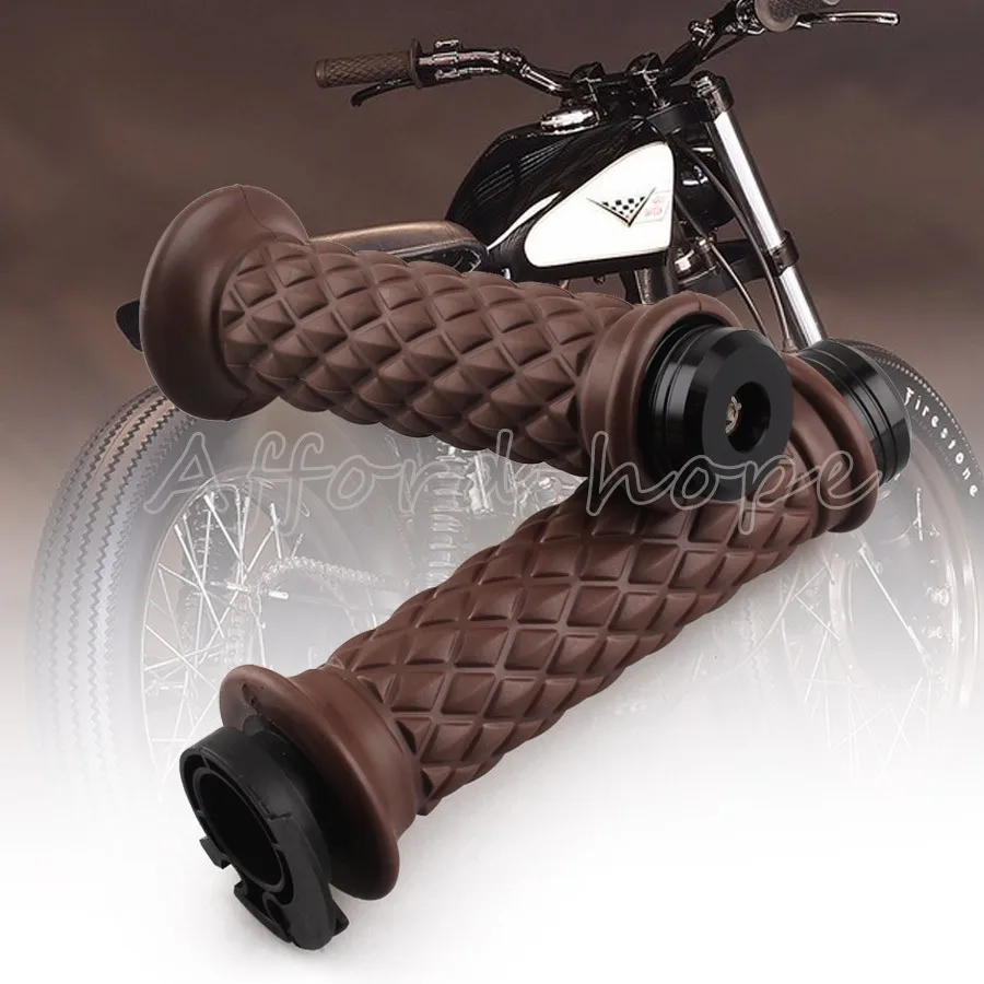 1pair Black Bar End Caps+7/8'' 22mm Brown Diamond W/Open Bar Hand Grip Handlebar for Honda Suzuki Royal Cafe Racer Bobber Custom
1pair Black Bar End Caps+7/8'' 22mm Brown Diamond W/Open Bar Hand Grip Handlebar for Honda Suzuki Royal Cafe Racer Bobber Custom
