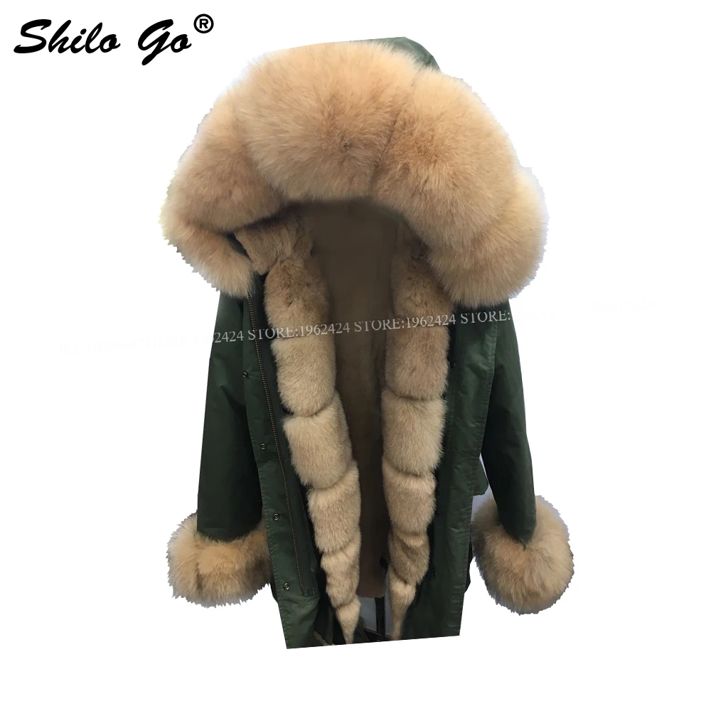 New winter army green jacket women outwear thick parkas natural real fox fur collar Beige Khaki rabbit fur coat hooded pelliccia
New winter army green jacket women outwear thick parkas natural real fox fur collar Beige Khaki rabbit fur coat hooded pelliccia
