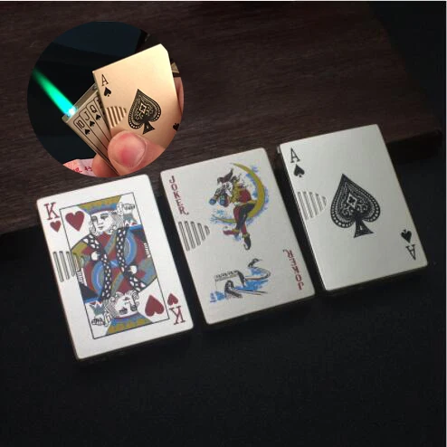 Creative new hot selling poker gas inflate lighter with money detect lights personality gifts, smoking tools
Creative new hot selling poker gas inflate lighter with money detect lights personality gifts, smoking tools
