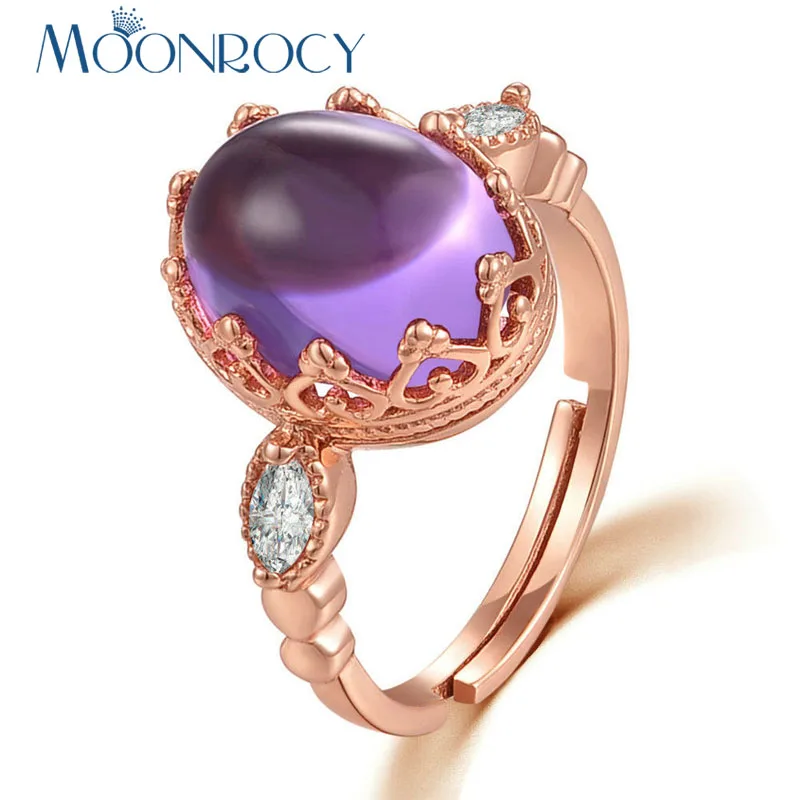 MOONROCY Cubic Zirconia Rose Gold Color CZ Crystal Purple Opal Ring Oval Jewelry Wholesale for Womens Rings Girls Drop Shipping
MOONROCY Cubic Zirconia Rose Gold Color CZ Crystal Purple Opal Ring Oval Jewelry Wholesale for Womens Rings Girls Drop Shipping