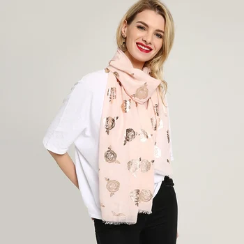 Fashion women designer scarf foil rose gold cotton women scarf soft wraps female shawls foulard bandana drop shipping LL180605
Fashion women designer scarf foil rose gold cotton women scarf soft wraps female shawls foulard bandana drop shipping LL180605