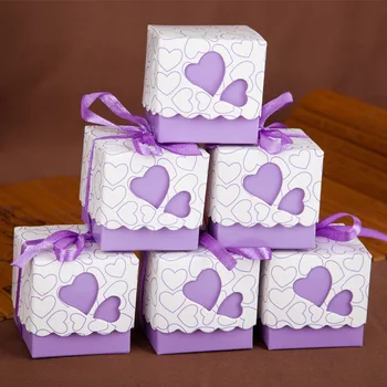 100Pcs 5*5*5cm Purple Candy Box for Guests with Ribbon for Wedding Invitations or Wedding Decoration or Wedding party
100Pcs 5*5*5cm Purple Candy Box for Guests with Ribbon for Wedding Invitations or Wedding Decoration or Wedding party