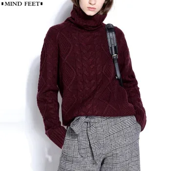 MIND FEET Women Man 30% Cashmere Sweater Autumn Winter Pullover Turtleneck Large Size Thick Loose Twist Knitted Lovers Jumper
MIND FEET Women Man 30% Cashmere Sweater Autumn Winter Pullover Turtleneck Large Size Thick Loose Twist Knitted Lovers Jumper