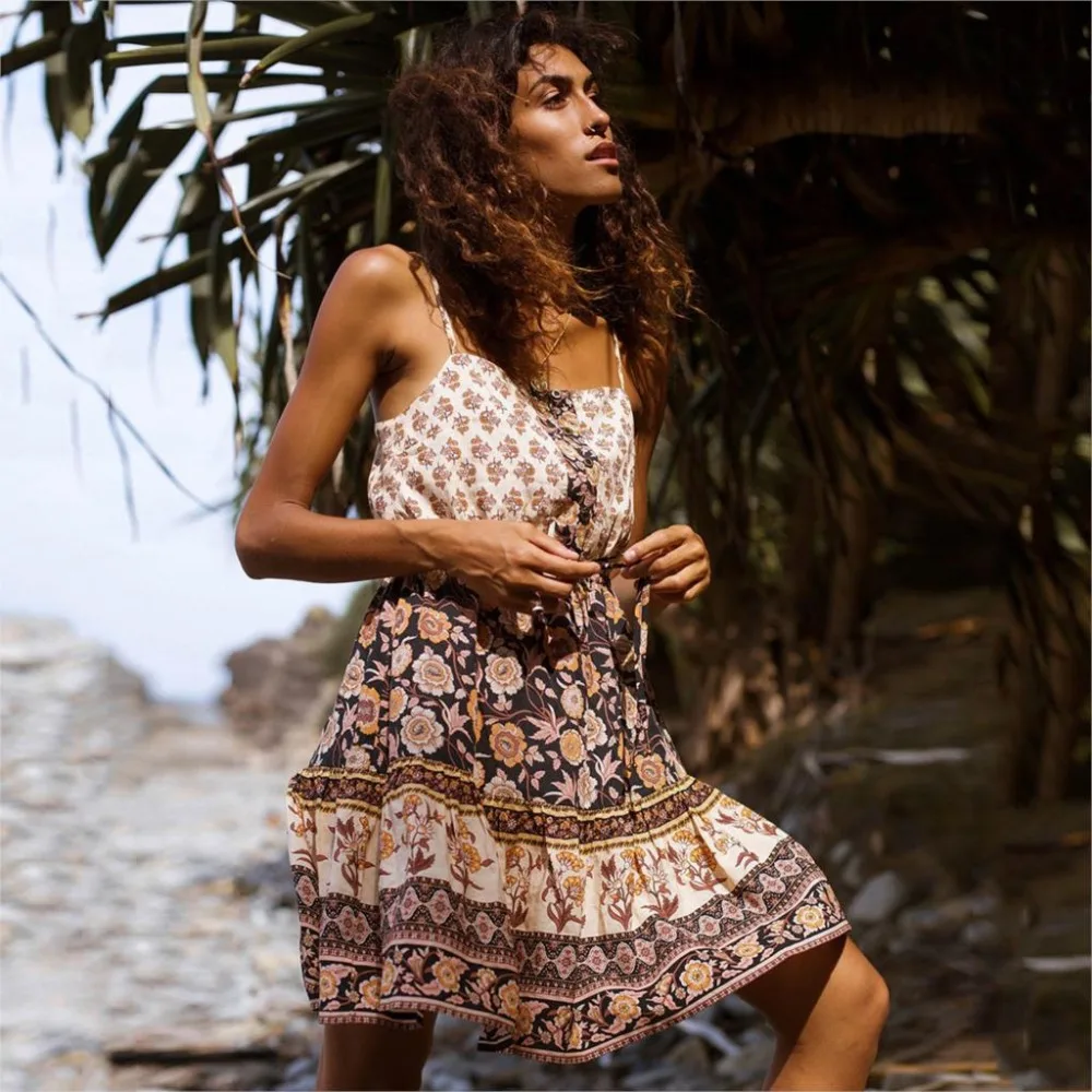 TEELYNN BOHO dress 2019 rayon floral print Dresses sexy sleeveless strap beach summer dresses Gypsy mini women dresses vestidos
TEELYNN BOHO dress 2019 rayon floral print Dresses sexy sleeveless strap beach summer dresses Gypsy mini women dresses vestidos