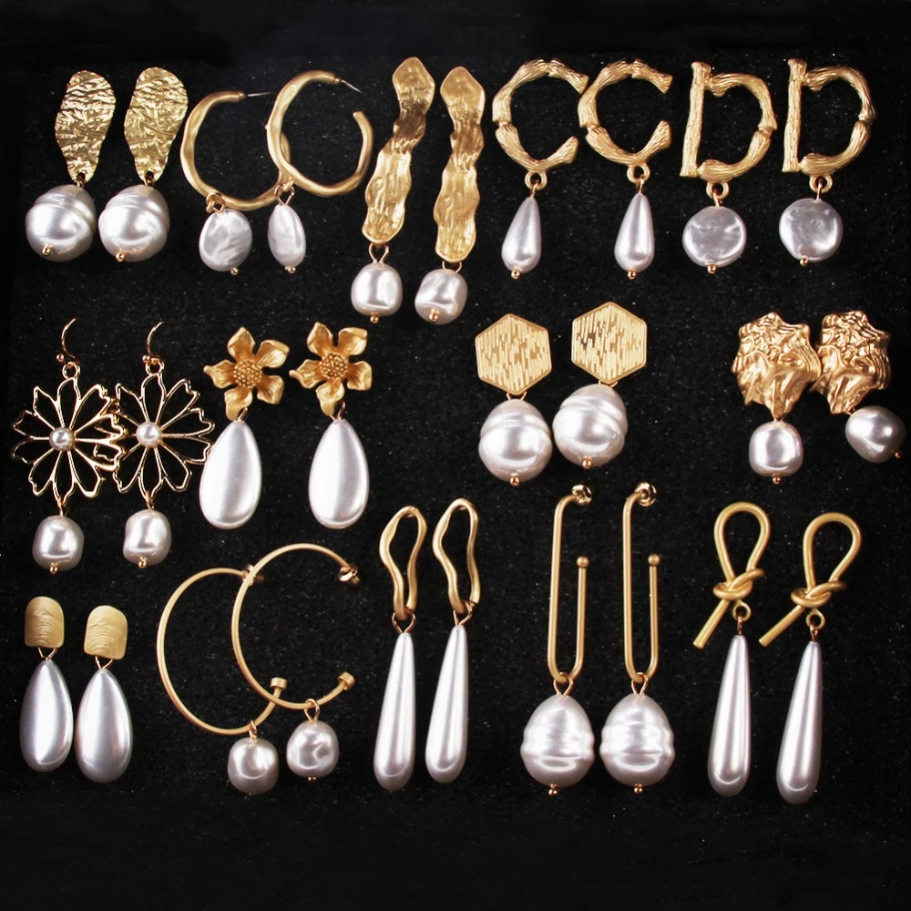 Trendy Korea Multiple Style Metal Gold Geometric Irregular Circle Square Pearl Drop Earrings For Women Girl Wedding Party Brinco
Trendy Korea Multiple Style Metal Gold Geometric Irregular Circle Square Pearl Drop Earrings For Women Girl Wedding Party Brinco