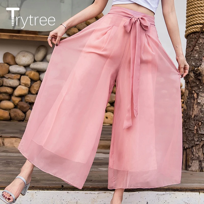 Trytree Summer Autumn Women Casual Flare Pants Women Elastic Waist Belt Ribbons Office Lady Soild 6 Colors Wide Leg Pants Female
Trytree Summer Autumn Women Casual Flare Pants Women Elastic Waist Belt Ribbons Office Lady Soild 6 Colors Wide Leg Pants Female