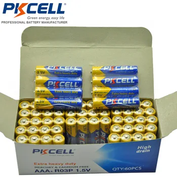120Pcs PKCELL AAA R03P Primary Battery Carbon Zinc Battery 1.5V 45min Equal To UM4 MN2400 LR03 SUM4 LR3 For Camera Radio Toys
120Pcs PKCELL AAA R03P Primary Battery Carbon Zinc Battery 1.5V 45min Equal To UM4 MN2400 LR03 SUM4 LR3 For Camera Radio Toys