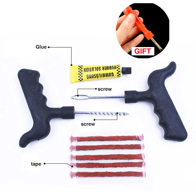 8PCS Professional Car tire repair tools kit car motorcycle fast Glue Tape With Free Tire Core Removal Tool
8PCS Professional Car tire repair tools kit car motorcycle fast Glue Tape With Free Tire Core Removal Tool