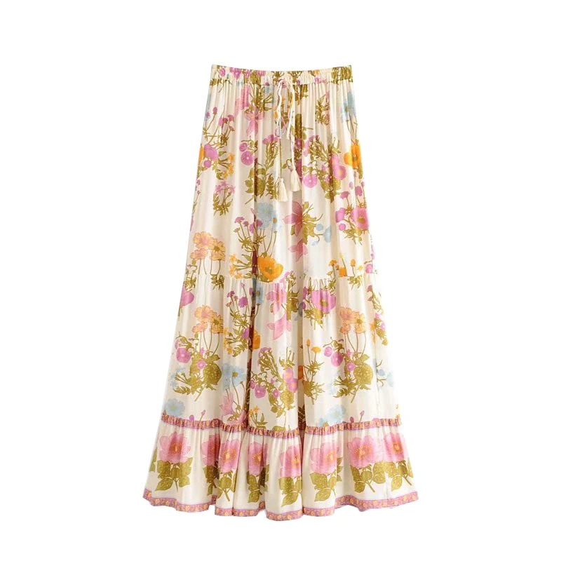 GYPSY Boho Chic Summer Vintage Floral Maxi Skirt Women Fashion A Line Elastic Waist Lace Up Tassel Beach Skirt Faldas Mujer
GYPSY Boho Chic Summer Vintage Floral Maxi Skirt Women Fashion A Line Elastic Waist Lace Up Tassel Beach Skirt Faldas Mujer