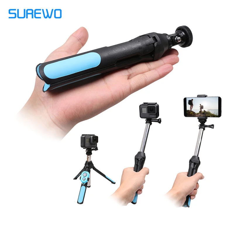 

3 in 1 Wireless Bluetooth Selfie Stick For iPhone 8 X 7 6s Plus Foldable Handheld Monopod Shutter Remote Extendable Mini Tripod