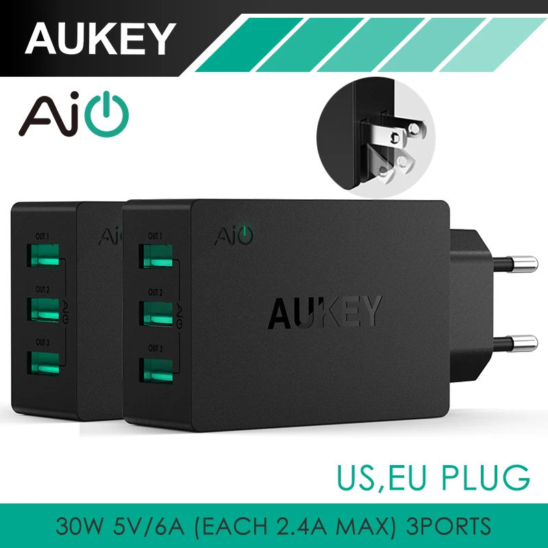 Aukey Universal Travel USB Charger 3 Port Adapter Wall Mobile Phone Smart Charger for iPhone Xiaomi Power Bank fast Charging
Aukey Universal Travel USB Charger 3 Port Adapter Wall Mobile Phone Smart Charger for iPhone Xiaomi Power Bank fast Charging